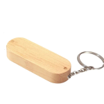 4 GB Bamboo Bullet Keyring USB 2.0 Flash Drive